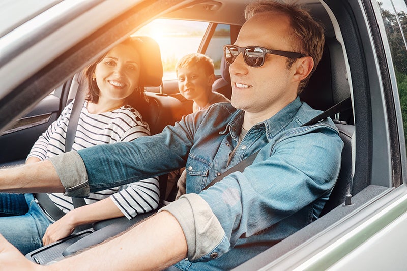 Family enjoying a comfortable drive